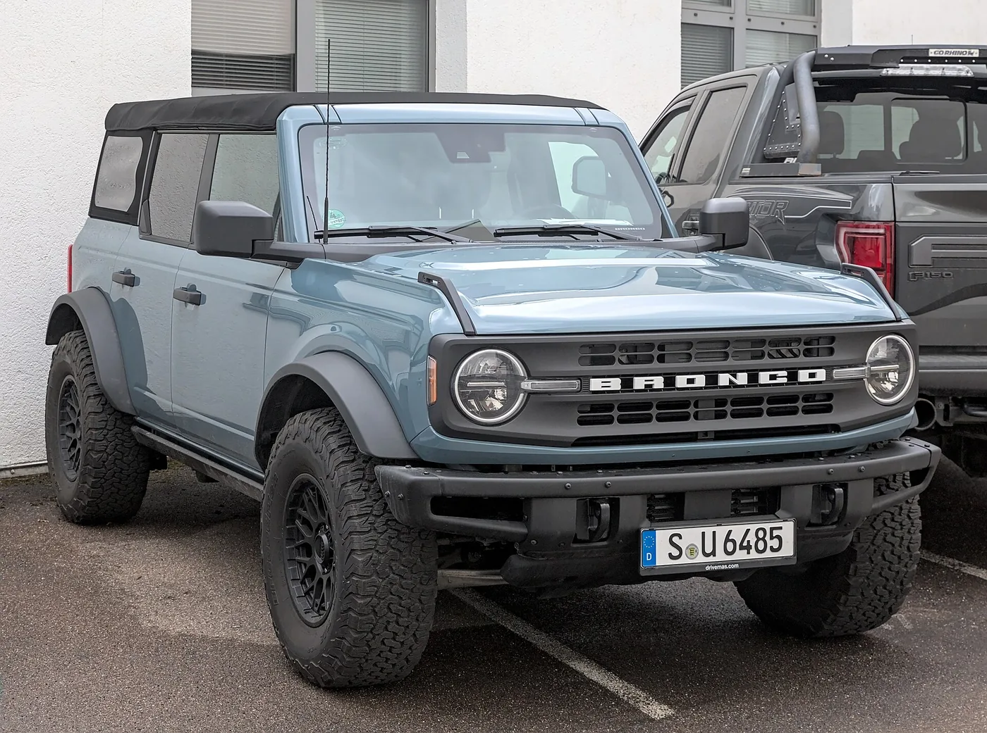 Stock sixth-generation Ford Bronco viewed from the front side