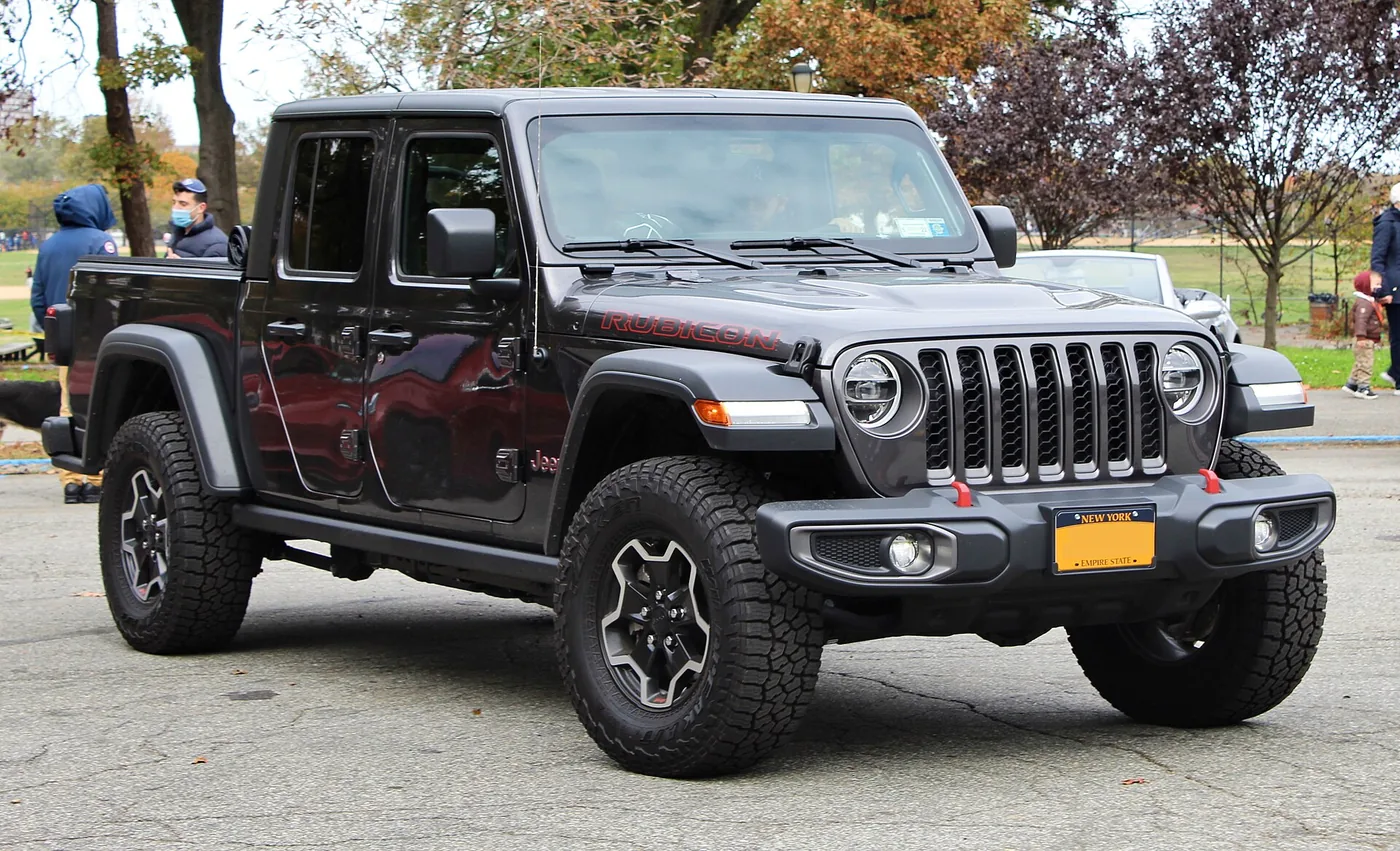 Stock Jeep Gladiator JT Rubicon viewed from the front