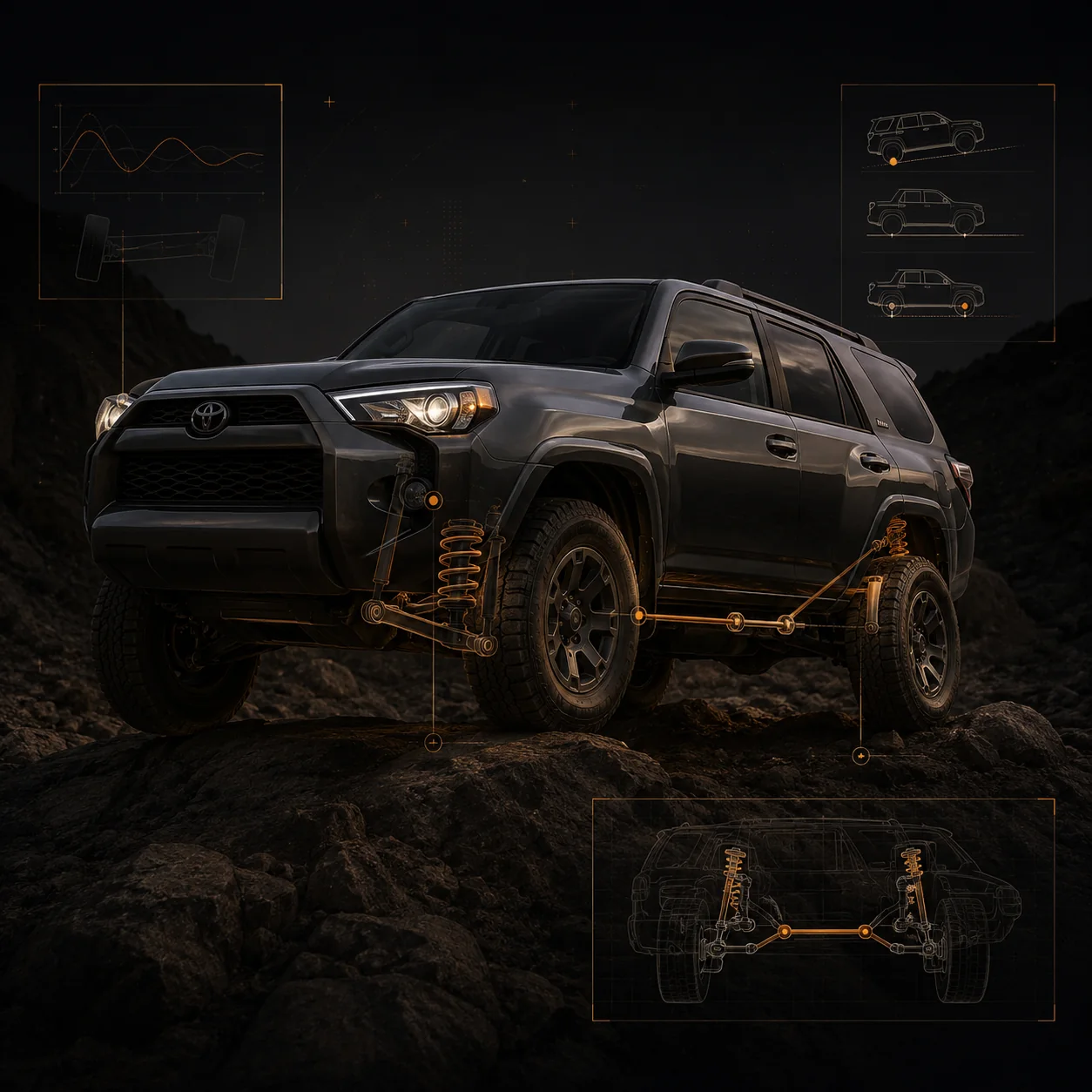 Toyota 4Runner suspension articulation and KDSS visualization